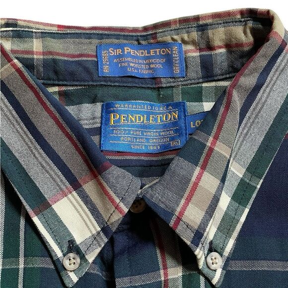 Pendleton pure Virgin wool long sleeve plaid button-down size XL - Picture 6 of 6